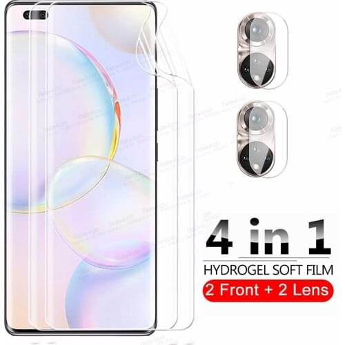 4in1 Hydrogel Film For Huawei Honor 50 Pro SE 9X 10 9 20 Lite 10i 30i 20s 8X 8A 8C 8S 9A 9S 9C Camera Screen Protector Not Glass