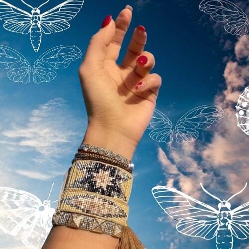 BLUESTAR 2021 Women Bracelet Six Hexagram MIYUKI Bracelet Fashion Femme Evil Eye Pulseras Mujer Handmade Crystal Armband