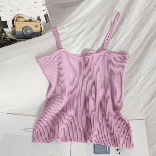 Heliar Women Spaghetti Tube Tops Knitted Women Plain Tops For Summer Y2K Basic Cotton Tops For Women 2021 Summer