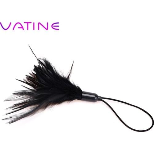 IKOKY Flirting Teasing Clitoris Stimulator Sex Whip SM Bondage Sex Toys for Couple Adult Games Feather Erotic Toys Role Play