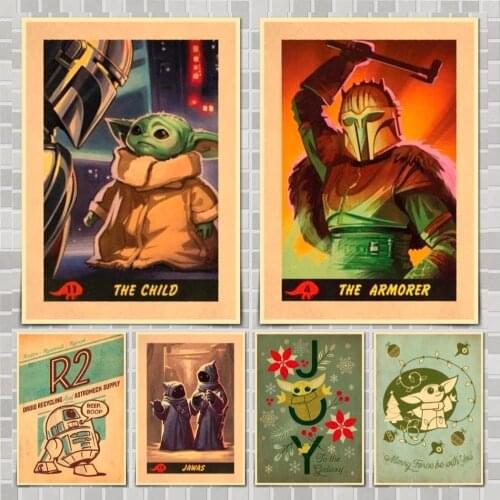 Mandalorian Charactersand The Mandalorian Chronicles Star Wars Movie Poster Wall Stickers For Home Room Bar Decor Art