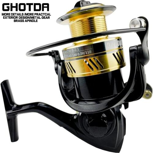 Metal Spool & Handle Spinning Fishing Reel 8 kg Max Drag Saltwater Fishing Tackle 2000-7000