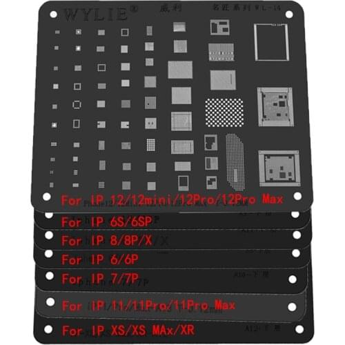 BGA Reballing Stencil Kit for iPhone 12 MINI PRO 11 11Pro XS XS MAX XR X 8P 8 7P 7 6S 6 CPU IC Chip Tin Planting Soldering Net