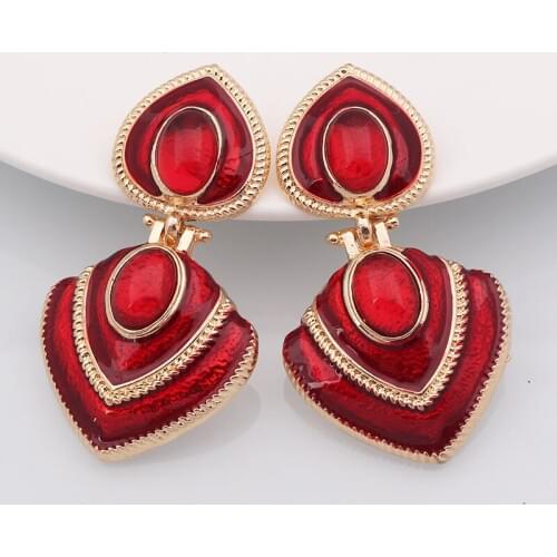 ES1084 European Geometric Metal Big Earrings oorbellen Punk Retro Exaggerated Drop Oil Earrings boucles d oreille femme 2019