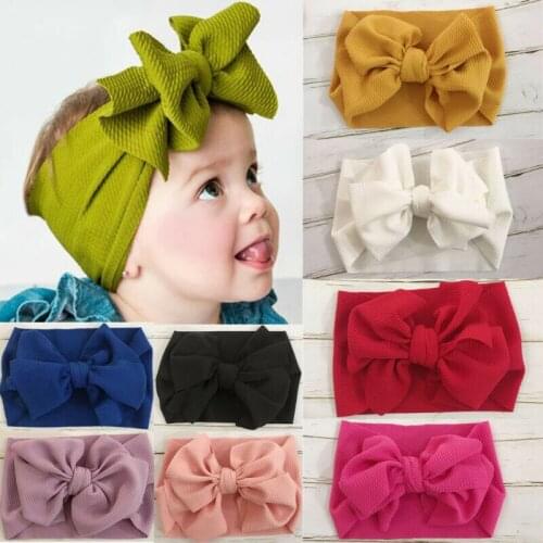 Hot Lovely Toddler Girl Kid Baby Big Hairband Headband Stretch Turban Elastic Head Wrap Knot Flower Bow Hair Accessory Gifts