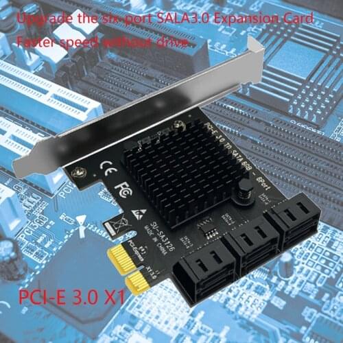 PCI Express PCIE Riser Card PCI-E to SATA3.0 IPFS Hard Disk SSD Adapter 6 Port SATA3.0 6G Expansion Card