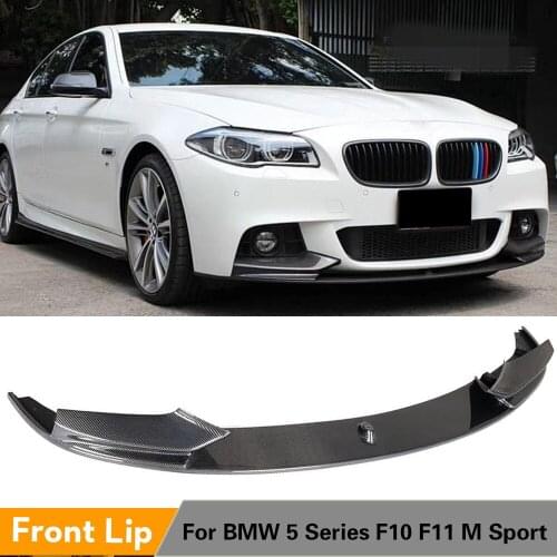 Front Bumper Lip Spoiler Splitters for BMW 5 Series F10 F11 M Sport 2011 - 2016 Carbon Fiber Front Bumper Lip Spoiler Guard