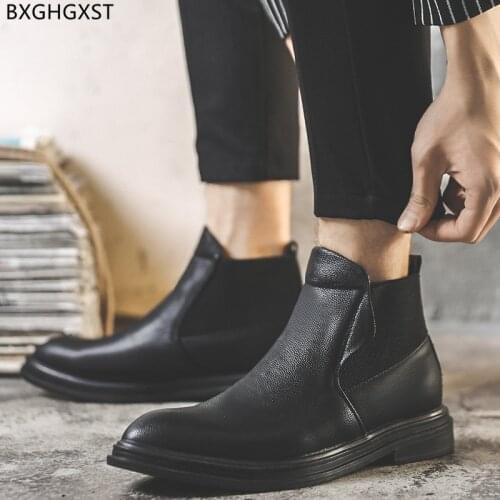 Luxury Brand Ankle Boots for Men Male Outdoor Shoes Men Chelsea Boots Men Motorcycle Boots Man Leather Casual Shoes for Man 2021