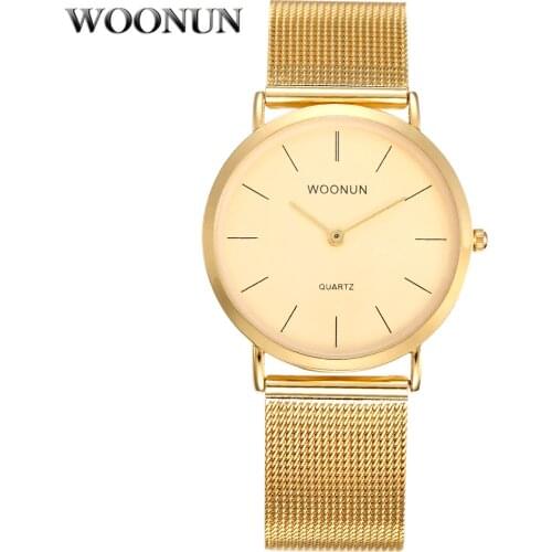 Luxury Business Watches Men Gold Watches Stainless Steel Mesh Band Quartz Wristwatches Ultra Thin Mens Watches Relogio Masculino