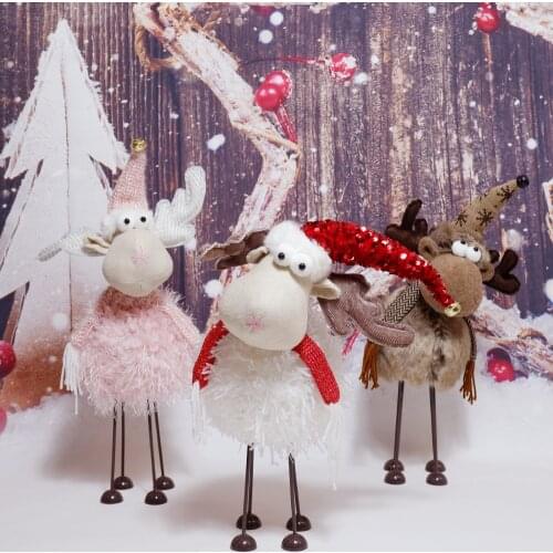2021 Chirstmas Doll Merry Decor For Home Table Elk Doll Christmas Ornaments Santa Claus Elk Navidad Gift Happy New Year