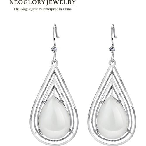 Neoglory White Glass Rhinestones Dangle Drop Statement Earrings Brincos for Women Vintage Fashion Jewelry 2020