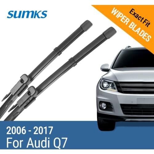 SUMKS Wiper Blades for Audi Q7 26"& 26" / 26"& 20" Fit pinch tab / push button Arms 2006 to 2017