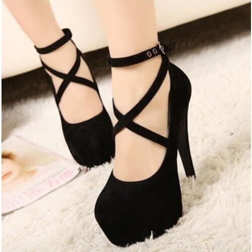 SLYXSH New fashion High Thin Heels Shoes Spring Autumn Pumps T-strap Buckle Strap Retro Round Toe Pumps Wedding Shoes Women