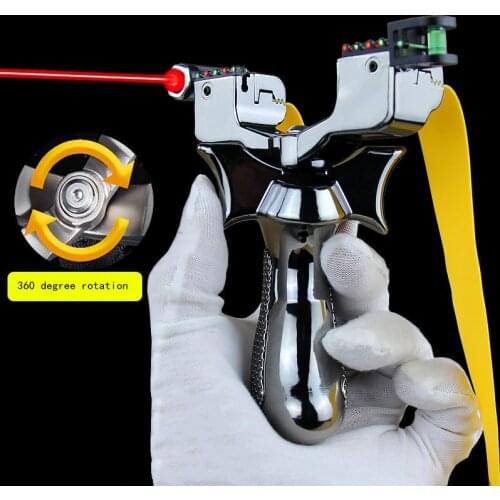 Resin Slingshot Catapult Head Can Rotating High Precision Infrared Horizontal Aiming Slingshot Outdoor Flat Leather Slingshot