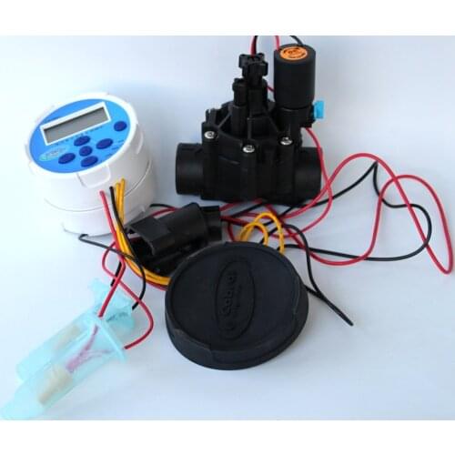 One zone station waterproof 9v DC Latching battery controller+101DH 1inch irrigation solenoid valve