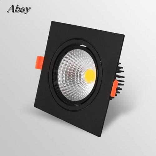 Recessed Square Dimmable LED Downlights 7W9W12W COB LED Ceiling Lamp AC85-265V Warm/Cold White LED Spot Lights Indoor Lighting