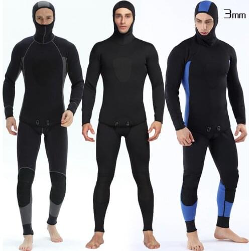 High Quality Two-Piece 3mm Black Diving Suit Triathlon Neoprene Wetsuit for Male Swimming Surf Scuba Equipment Split Suits 3XL