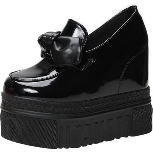 Inner Increase Leather Ladies Shoes 2021 Spring And Autumn British Style Thick Sole Cover Foot Slope Heel Ankle Boots