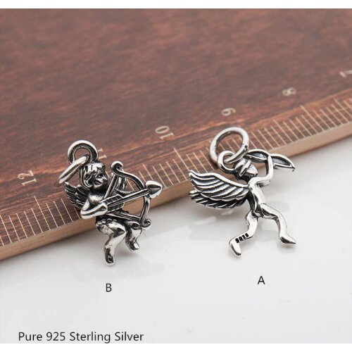Buyee 100% 925 Sterling Silver DIY Jewelry Findings Cupid Angel Pendant Charms for Bracelet Necklace Accessories Wholesale