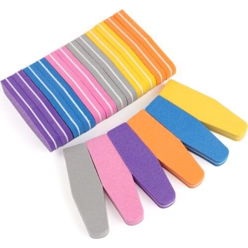 100Pcs/lot Mini Sponge Nail Files Diamond Sanding Buffer Block 100/180 Nail Supplies For Professionals nagel vijl Manicure Tool