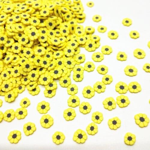 20g/lot Yellow Daisy Polymer Clay Slices for DIY Crafts Tiny Cute 5mm Flower plastic klei Mud Particles