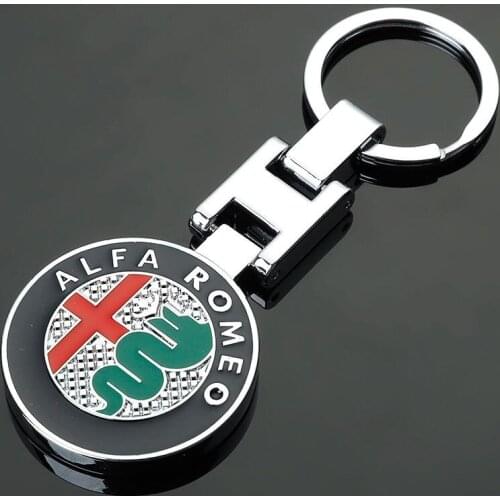 3D High Quality Metal Key Ring For ALFA ROMEO Keychain Key ring Mito 147 156 159 166 Giulietta Spider GT Car Logo emblem Badge