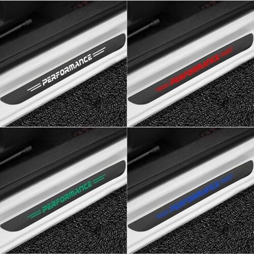 4PCS Car Door Threshold Carbon Fiber Scuff Plate Stickers for BMW M Power Performance M3 M5 X1 X3 X5 X6 E46 E39 E36 Car-Styling