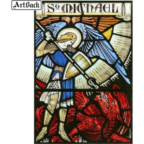 New 5d diy diamond painting fish god of war angels 3d full square / round drill diamond embroidery stained glass painting