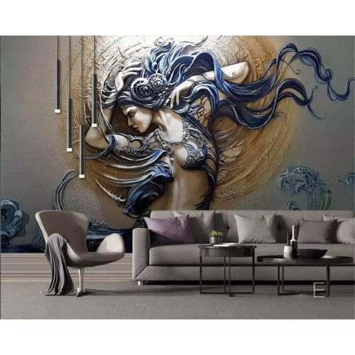 Beibehang Custom modern decorative painting 3D embossed fashion dynamic beauty background wallpaper papel de parede wall paper