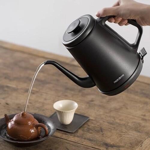ZK30 220V Electric Kettle 1L Stainless Steel 1000W Household Kitchen Fast Heating Boiling Teapot Pot Long Mouth Coffee Hand Pot