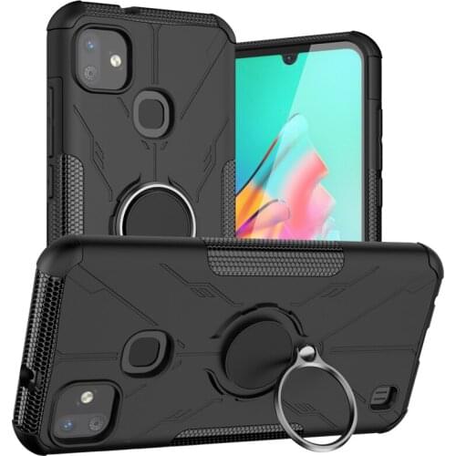 For Infinix Smart HD 2021 Case For Infinix Smart HD Cover Armor Silicone Rubber Stand Ring Protector Case For Infinix Smart HD