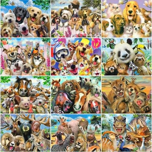 CraftArtGo 5D DIY Diamond Embroidery Animal World Full Round Square Rhinestone Mosaic Painting Cross Stitch Flowers Diamond Kit
