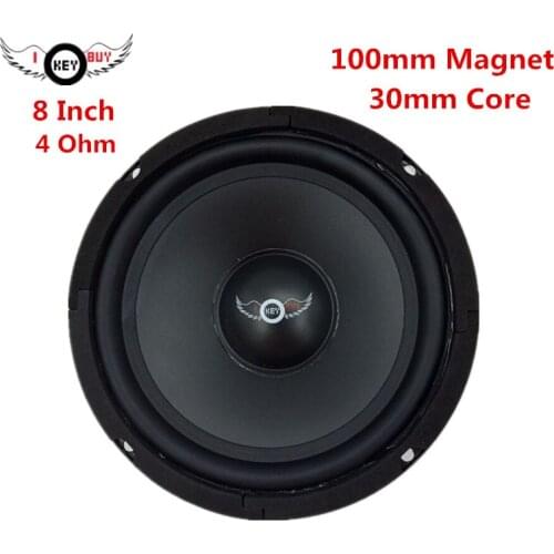 I KEY BUY 8 Inch 100 mm Magnet 400 W High Power Speaker 4 Ohm 30 mm Core HIFI Midrange Audio Louder Car Speakers Woofers