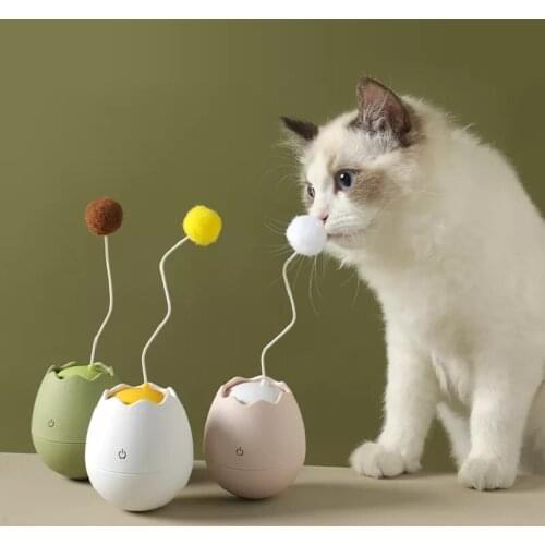 Cat interactive eggshell rolling ball toy funny cat stick training electric rotating tumbler pet automatic toy ball