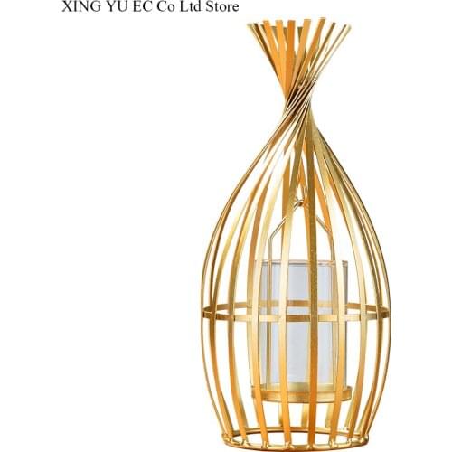 Nordic Creative Home Dining Table Decorations Golden Handicraft Decorations Scented Candle Holders Simple Decoration Accessories