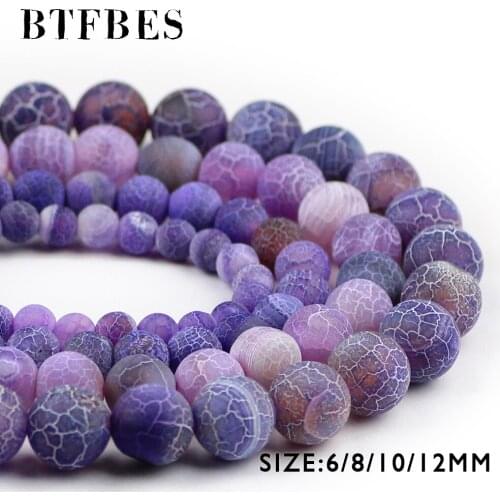 BTFBES Purple Weathered carnelian beads Violet Natural Stone 6 8 10 12mm Round Loose beads ball For Jewelry bracelet making DIY