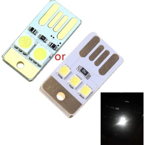 L38A Mini Pocket LED Night Light Card Lamp Bulb White Led Keychain USB Power Portable