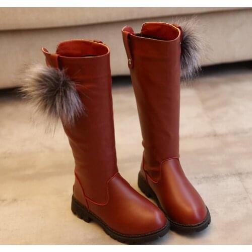 Fur Kids Snow Boots Winter Female Fashion Boots Girls Princess Knee-length Martin Boots Child Casual Sport Shoes Hot Sneakers