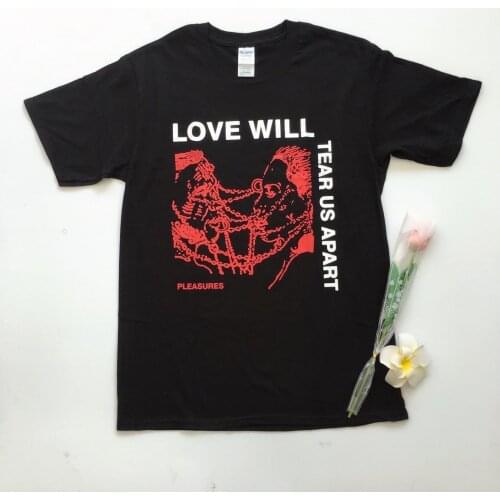 Kuakuayu HJN Love Will Tear Us Apart Unisex Tumblr Fashion Grunge Black Tee Hipsters Punk Style Top