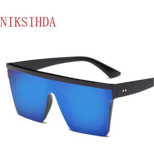 The new 2019 sunglasses conjoined lens euramerican fashion square men and women with the wind driving sunglass uv400