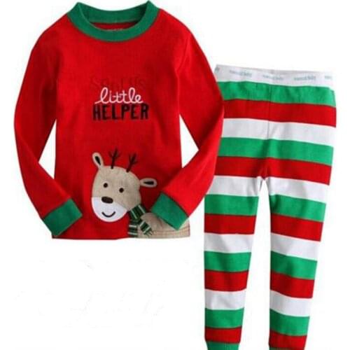 Newest Boys Pijama Cotton Pajamas for Kids Cartoon Sleepwear Clothing Girls Pyjamas Siut Long T-shirt+Pants Spring Pijamas H052