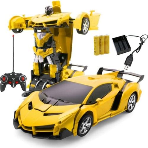 New Rc Transformer 2 In 1 Rc Car Driving Sports Car Drive Transformation Robots Models Remote Control Car Rc Fighting Toy Gift