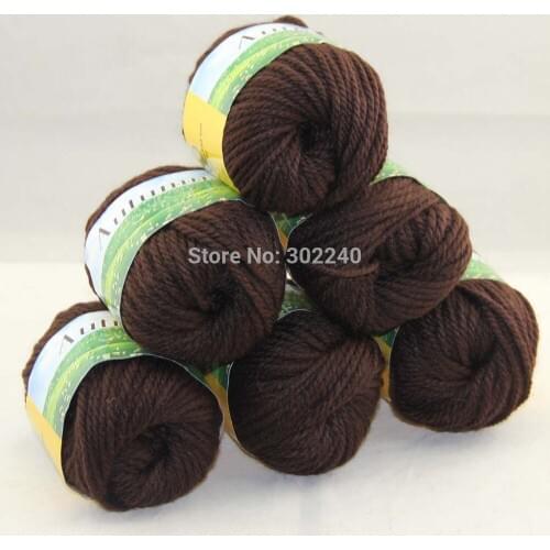 LOT of 6 BallsX50g Chunky Hand-woven Coarse Knitting Yarn Chocolate 219