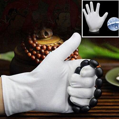 Reusable White Cotton Work Gloves Handling Film SPA Gloves Jewelry Inspection Gloves Lab Factory Handling Work Protector Gloves