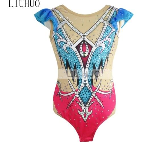 LIUHUO Figure Skating Dress Womens Girls' Ice Performance Rhythmic Gymnastics Competition Leotard Unitard Training Multicolor