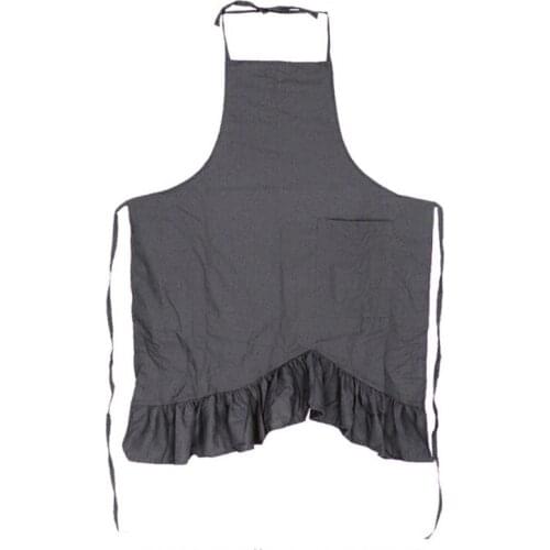 Casual Pleated Lace Kitchen Cooking Aprons for Women Chef Apron with Pocket Soft