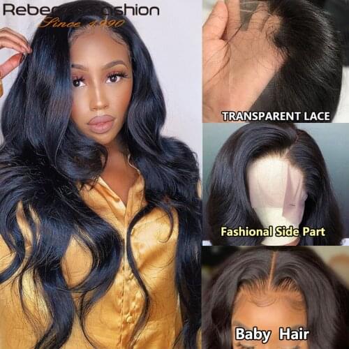 Rebecca 13x4 Body Wave Lace Front Wigs Natural Hairline Remy Hair Can be Dyed Bleached Knots Brazilian Body Wave Human Hair Wigs