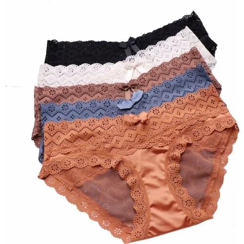 Sexy Transparent Womens Underwear Seamless Cross Waist Lace Panties Sex Hollow Out Underpants Female G String