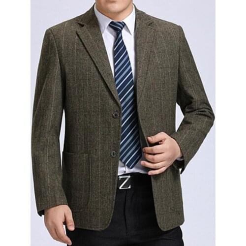 Middle-aged wool jacket men blazer masculino slim fit casaco jaqueta masculina coats mens casual suit spring autumn korean