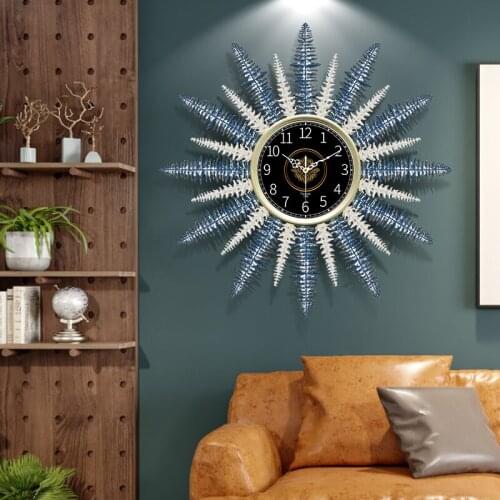 Nordic Large Luxury Wall Clock Living Room European Clock Watch on The Wall Metal Creative Silent Art Horloge Home Decor ZB5WC